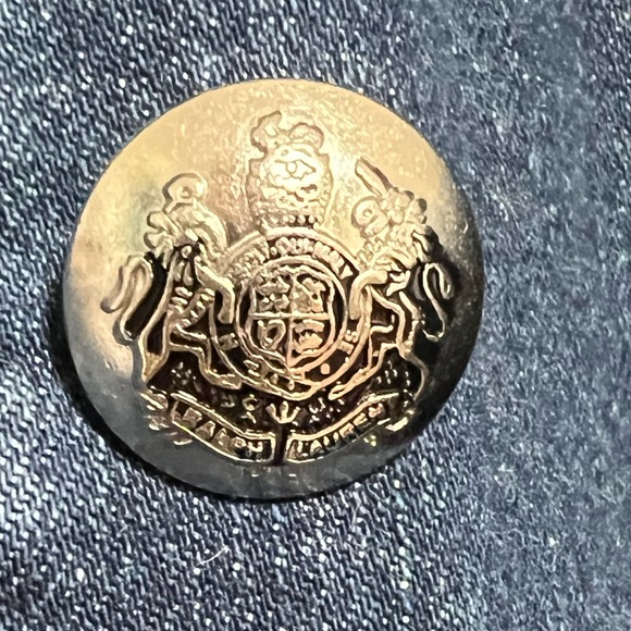 Women’s Lauren Ralph Lauren LRL Denim Jean Double Breasted Blazer Jacket Size 4 - Picture 4 of 5